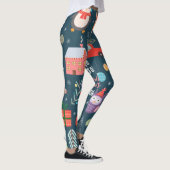 vectorschattige kerstelementen santa pinguïn leggings (Rechts)