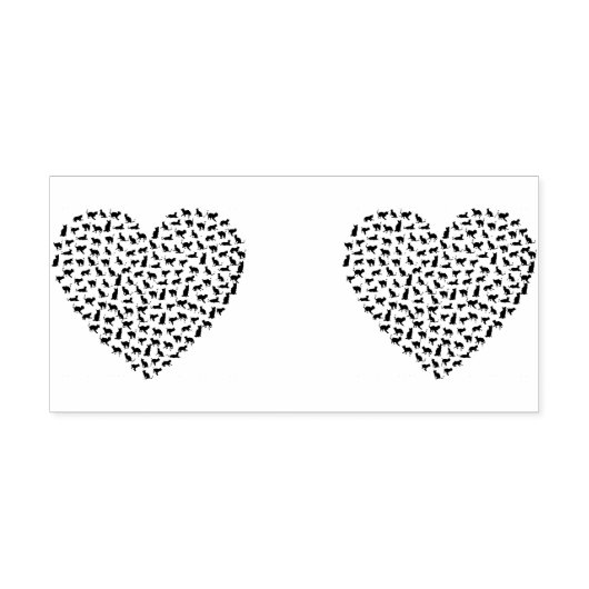vectorsheart liefde katten katten kat rubberstempel (Afrduk)