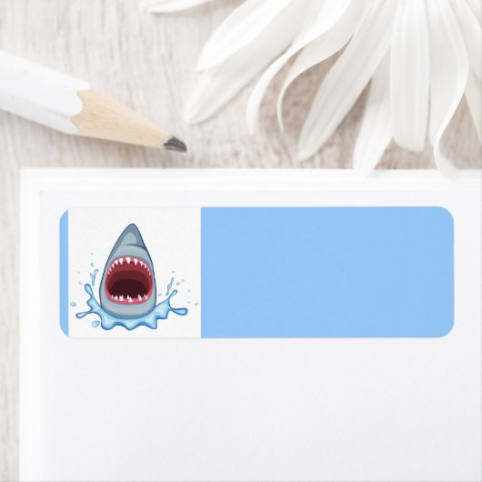 vectorstock_383155 Cartoon Shark Teeth hongerend Etiket (Insitu)