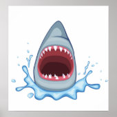 vectorstock_383155 Cartoon Shark Teeth hongerend Poster (Voorkant)