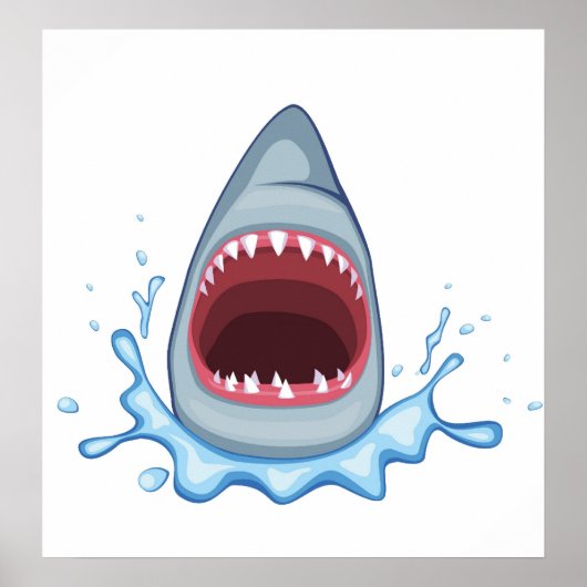 vectorstock_383155 Cartoon Shark Teeth hongerend Poster (Voorkant)