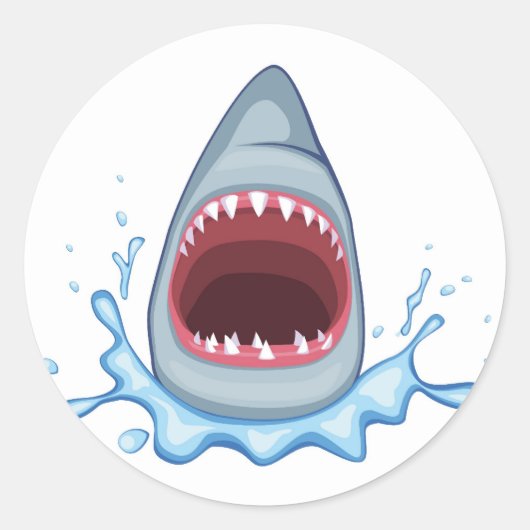 vectorstock_383155 Cartoon Shark Teeth hongerend Ronde Sticker (Voorkant)