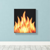 vectorvlammen1- HOT BRANDVLAKKEN DIE ZWARTE ORANG  Canvas Afdruk (Insitu (Houten vloer))