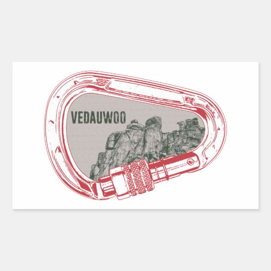 Vedauwoo Klibing Carabiner Rechthoekige Sticker (Voorkant)