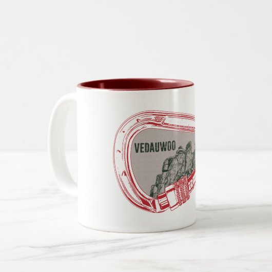 Vedauwoo Klibing Carabiner Tweekleurige Koffiemok (Voorkant links)