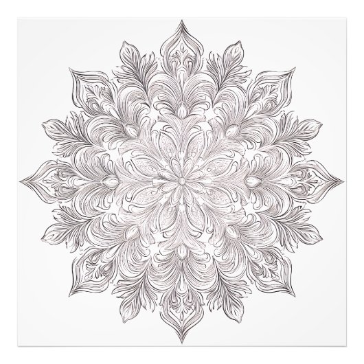 Veder Bloemblad Mandala Foto Afdruk (Voorkant)