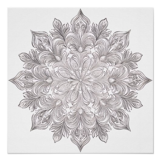 Veder Bloemblad Mandala Perfect Poster (Voorkant)
