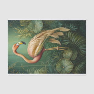 Vederachtige Flamingo Blush, Gedempte Botanische Tissuepapier