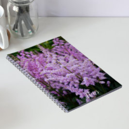 Vederachtige Roze Astilbe Pluimen Bloemig Notitieboek