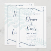 Vederlichte elegantie in witte veren letterkunst kaart (Voorkant / Achterkant)