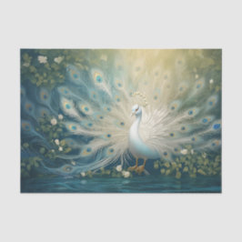 Vederlichte Pauw Promenade, Elegante Witte Pauw Tissuepapier