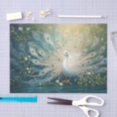Vederlichte Pauw Promenade, Elegante Witte Pauw Tissuepapier (Craft)