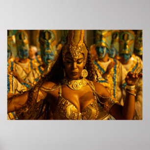 Vedettes en drummers in optocht in Montevideo Llam Poster