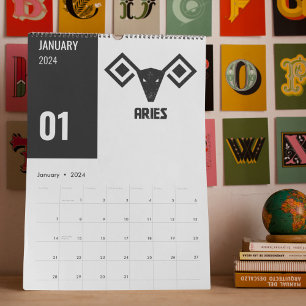 Vedic Zodiac Symbool-geometrische Rashi-vormen Kalender