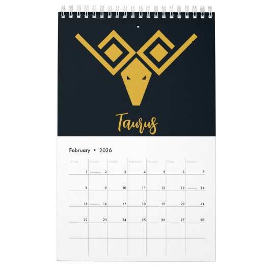 Vedische Zodiac Kalender in Geometrische Kunst (Feb 2026)