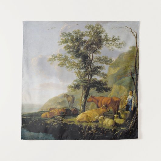 Vee bij een rivier Aelbert Cuyp Wandkleed (Voorkant)