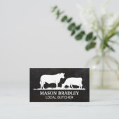 Vee dat gras eet op de boerderij visitekaartje (Staand voorkant)