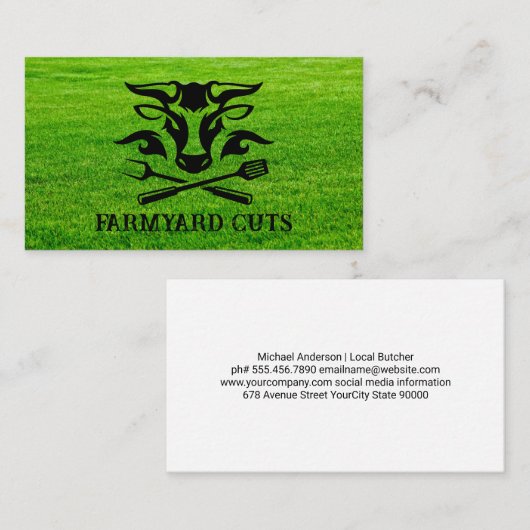 Veeboerderij | Gras Achtergrond Visitekaartje (Voorkant / Achterkant)