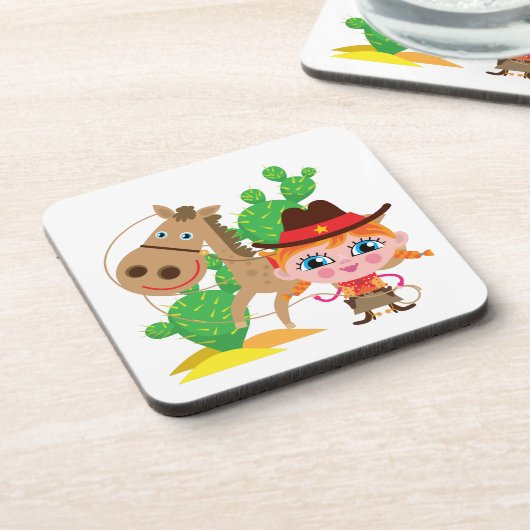 Veedrijfster en Paard Drankjes Onderzetter (Linkerzijde)