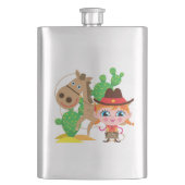 Veedrijfster en Paard Heupfles (Voorkant)