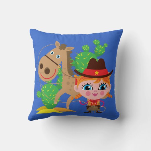 Veedrijfster en Paard Kussen (Achterkant)