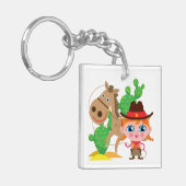 Veedrijfster en Paard Sleutelhanger (Voorkant Links)