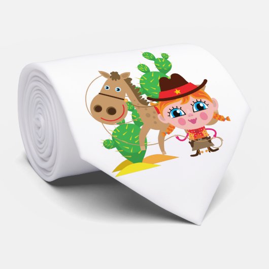 Veedrijfster en Paard Stropdas (Opgerold)