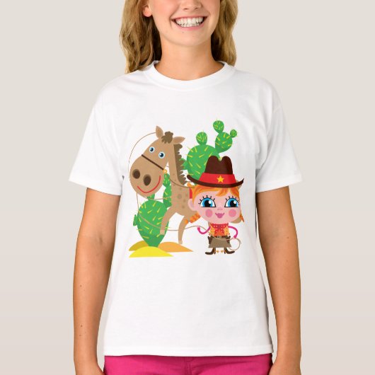 Veedrijfster en Paard T-shirt (Voorkant)