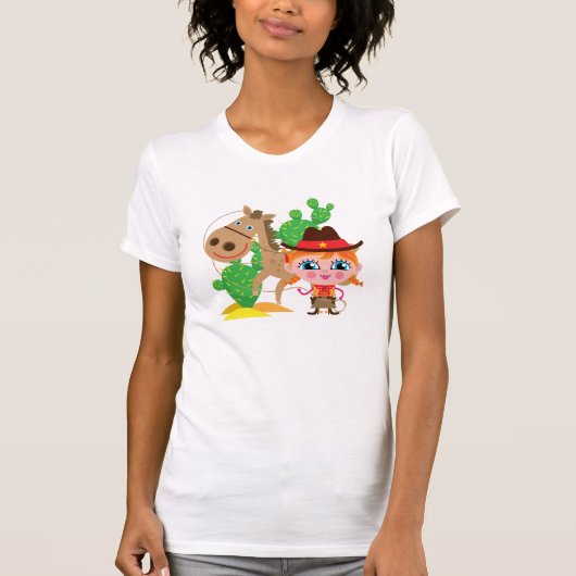 Veedrijfster en Paard T-shirt (Voorkant)