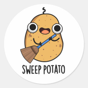 Veeg aardappel Grappige zoete aardappel woordspeli Ronde Sticker