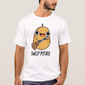 Veeg aardappel Grappige zoete aardappel woordspeli T-shirt (Voorkant)