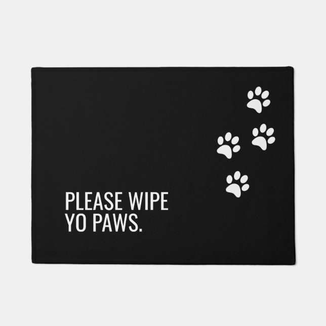 Veeg alsjeblieft je poten grappige hond citaat wit deurmat (Voorkant)