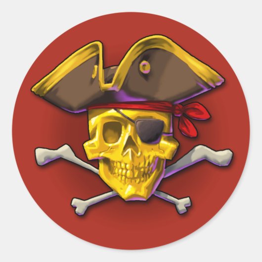 Veeg de Gold sticker Gold Skull rood (Voorkant)