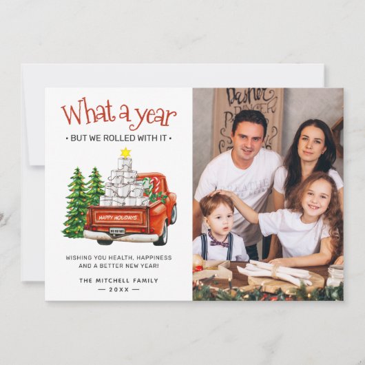 Veeg en glimlach: een jaar in wc-rollen en foto's feestdagenkaart (Voorkant)