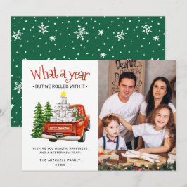 Veeg en glimlach: een jaar in wc-rollen en foto's feestdagenkaart