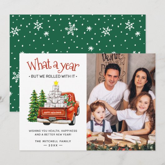 Veeg en glimlach: een jaar in wc-rollen en foto's feestdagenkaart (Voorkant / Achterkant)