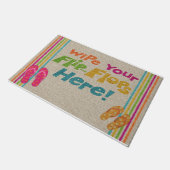 Veeg je flip flop hier, Summer Beach Deurmat (Schuin)