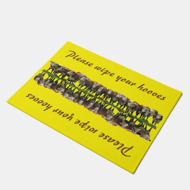 Veeg je handschoenen af - Rundvee Deurmat (Schuin)