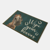 Veeg je hoefdiertje af, grappig paard deurmat (Schuin)