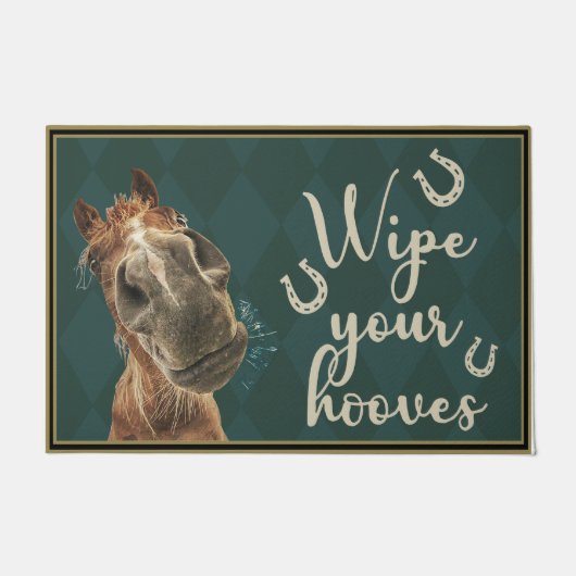 Veeg je hoefdiertje af, grappig paard deurmat (Voorkant)