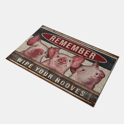 Veeg je hoefdiertje af, varkensheetmat deurmat (Schuin)