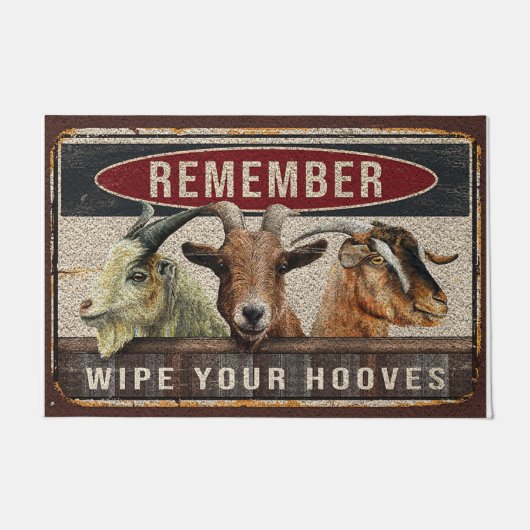 Veeg je hoevenRug, Grappige geitendeurmat Deurmat (Voorkant)