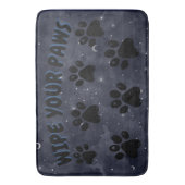 Veeg je Paws Blue Paw Stars Moon Waterverf Badmat (Voorkant Verticaal)