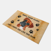 Veeg je poten grappige Boxer Waterverf kunst Deurmat (Schuin)