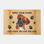 Veeg je poten grappige Boxer Waterverf kunst Deurmat (Voorkant)