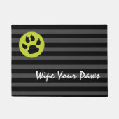 Veeg je poten hond groen grijs zwart deurmat (Voorkant)