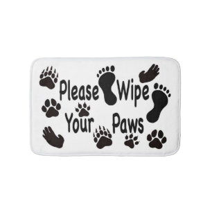 Veeg je poten wissen. badmat