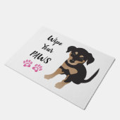 Veeg je poten zwart paardezwart roze schoon deurmat (Schuin)