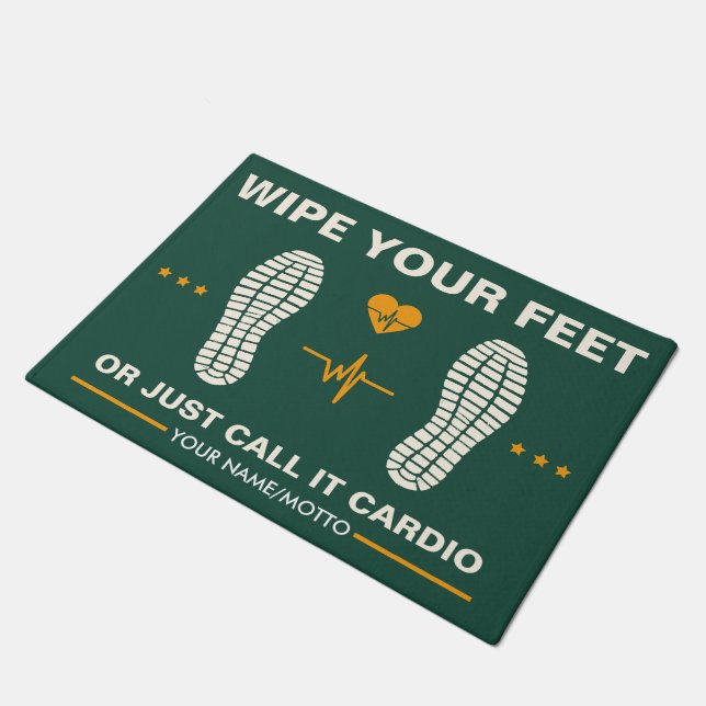 Veeg je voeten af voor fitnessliefhebbers, grappig deurmat (Schuin)