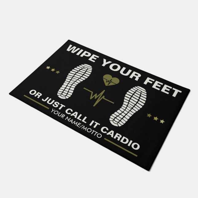 Veeg je voeten voor sportschool liefhebbers, grapp deurmat (Schuin)